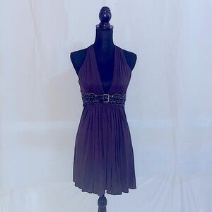Sky Halter Top Cocktail Dress Brown Size M